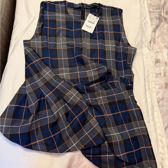 Zara Tops - Zara Blue and Gray Plaid Top